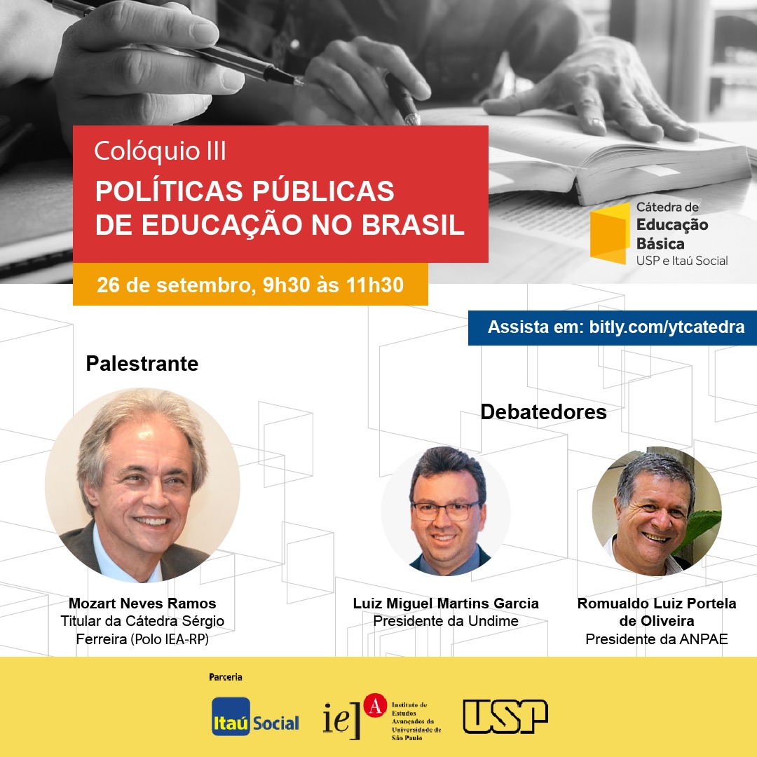 Debate da C tedra da USP sobre pol ticas p blicas de educa o