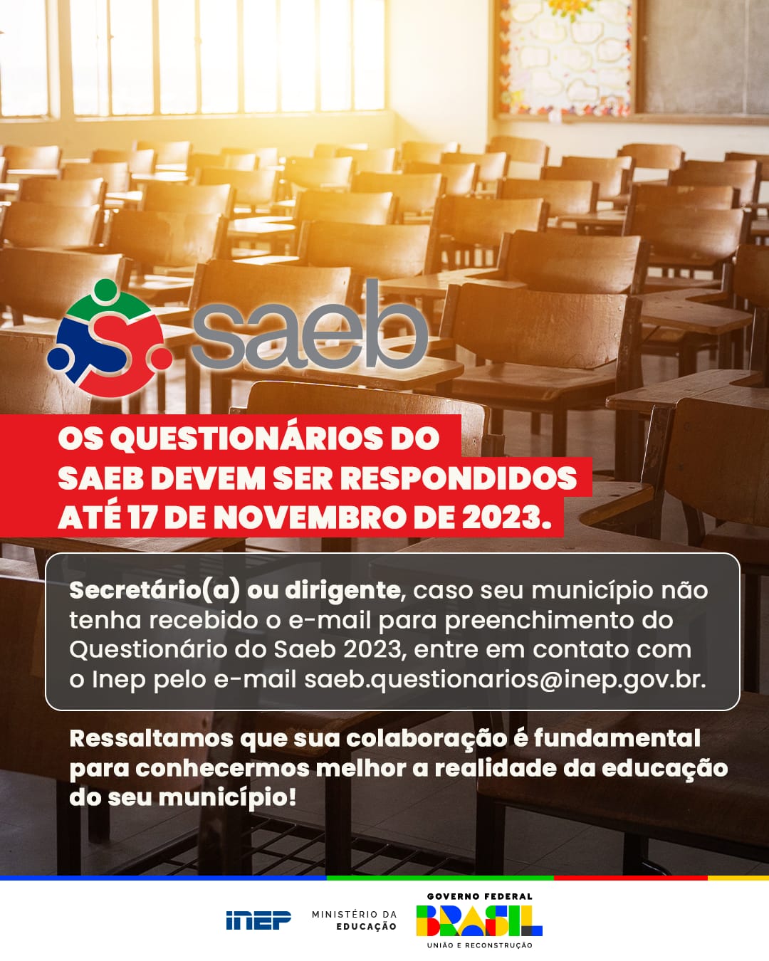 Prazo Para Preenchimento Do Saeb Encerra Em 17 De Novembro Conviva Educação 4009